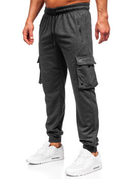 Антрацитові чоловічі спортивні штани джогери-карго Bolf JX6360