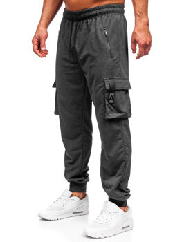 Антрацитові чоловічі спортивні штани джогери-карго Bolf JX6362