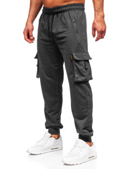 Антрацитові чоловічі спортивні штани джогери-карго Bolf JX6363