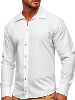 Біла чоловіча сорочка з довгим рукавом Bolf 20702