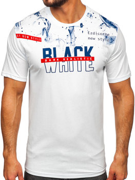 Біла чоловіча футболка з принтом Bolf 14718