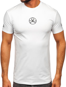 Біла чоловіча футболка з принтом Bolf MT3040