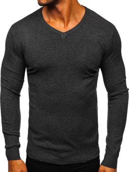 Графітовий чоловічий светр з V-подібним вирізом Bolf YY03