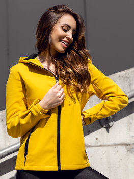 Жовта жіноча демісезонна куртка Софтшелл Bolf KSW6007