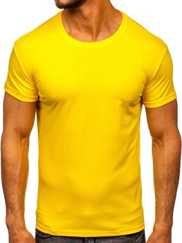 Жовта чоловіча футболка без принту Bolf 2005
