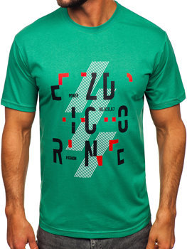 Зелена бавовняна чоловіча футболка Bolf 14752