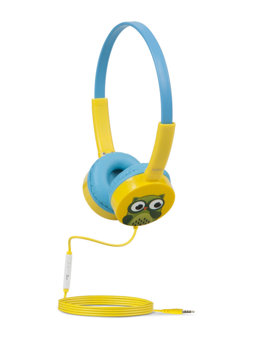 Зелені дротові навушники з мікрофоном для дітей W15