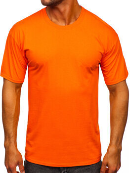 Помаранчева бавовняна чоловіча футболка без принту Bolf B459