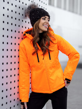 Помаранчева зимова жіноча спортивна куртка Bolf HH012