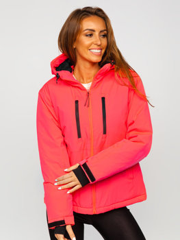 Рожевий-неон зимова жіноча спортивна куртка Bolf HH012A