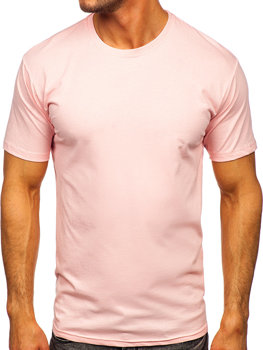 Світло-рожева чоловіча футболка без принта Bolf 192397