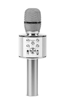 Срібний мікрофон караоке bluetooth BK3