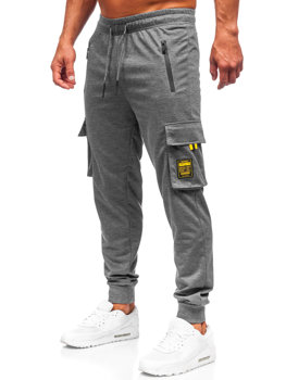 Сірі чоловічі спортивні штани джоггери-карго Bolf JX9809