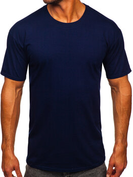 Темно-синя бавовняна чоловіча футболка без принту Bolf B459