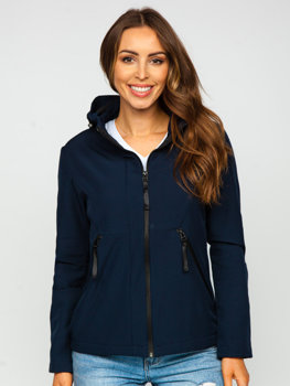 Темно-синя жіноча демісезонна куртка softshell Bolf HD183