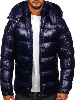 Темно-синя стьобана чоловіча зимова куртка Bolf 9976