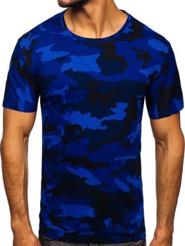 Темно-синя чоловіча камуфляжна футболка Bolf S807