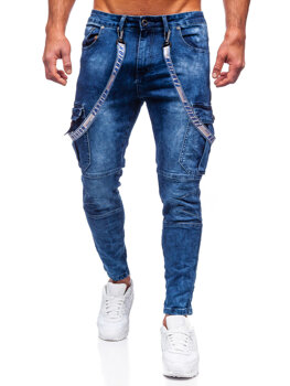 Темно-сині чоловічі джинсові штани карго Bolf TF095