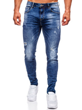 Темно-сині чоловічі джинсові штани slim fit Bolf KX718A