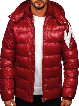 Червона стьобана чоловіча зимова куртка Bolf 9981