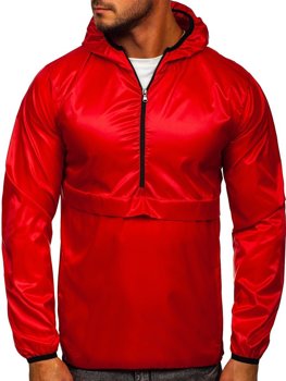 Червона чоловіча спортивна куртка-анорак з капюшоном BOLF 5061
