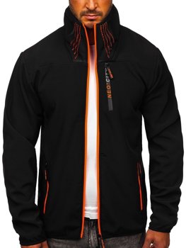 Чорна демісезонна чоловіча куртка softshell Bolf Ks2185