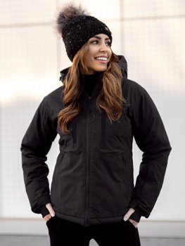 Чорна зимова жіноча спортивна куртка Bolf HH012