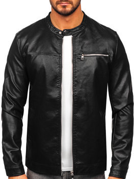 Чорна куртка екошкіряна чоловіча Bolf 11Z8025