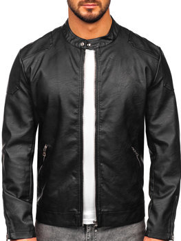 Чорна куртка екошкіряна чоловіча Bolf 11Z8027