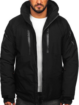 Чорна лижна куртка чоловіча зимова спортивна куртка Bolf 7507