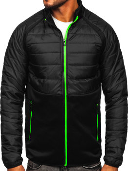 Чорна спортивна чоловіча демісезонна куртка Bolf M10015
