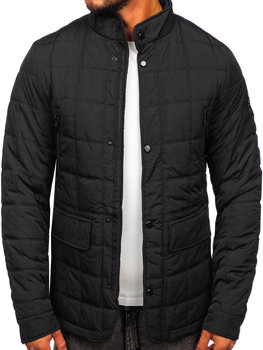 Чорна стьобана демісезонна чоловіча куртка Bolf 22M16