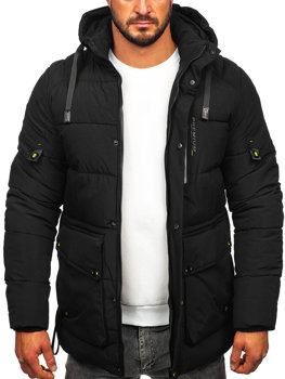 Чорна стьобана куртка чоловіча зимова Bolf 2M60