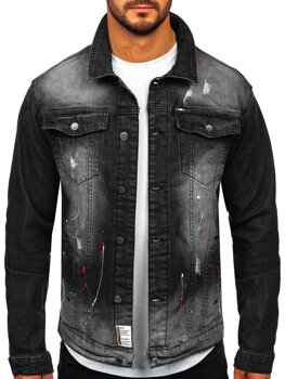 Чорна чоловіча джинсова куртка Bolf MJ542N