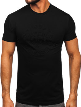 Чорна чоловіча футболка з принтом Bolf MT3056