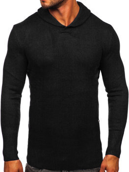 Чорний чоловічий светр з коміром-стійкою BOLF MM6018