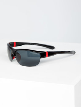 Чорно-червоні сонцезахисні окуляри Bolf PLS6