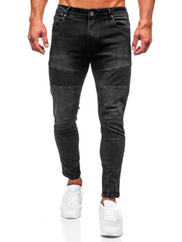 Чорні чоловічі джинсові штани slim fit Bolf TF274