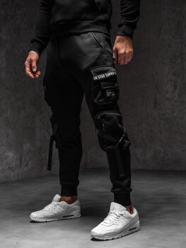 Чорні чоловічі спортивні штани джоггери-карго Bolf HSS017B