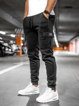 Чорні штани карго чоловічі спортивні штани Bolf JX325A
