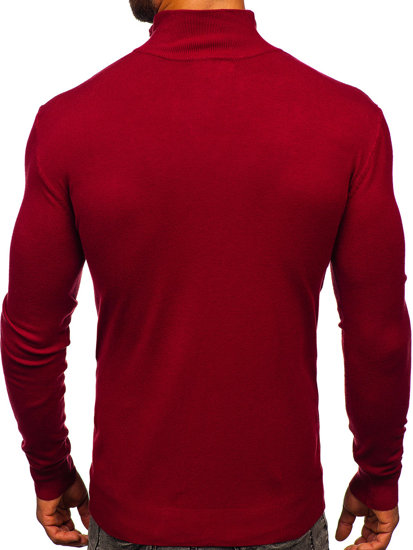 Бордовий чоловічий светр з коміром-стійкою Bolf MM6007