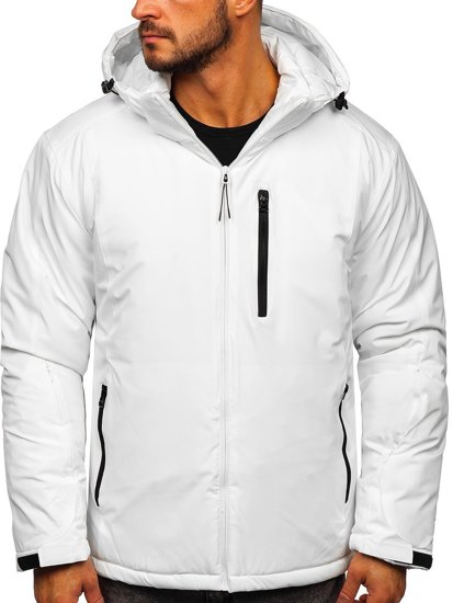 Біла чоловіча зимова спортивна куртка Bolf HH011