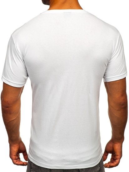Біла чоловіча футболка з принтом Bolf 142172