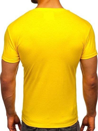Жовта чоловіча футболка без принту Bolf 2005