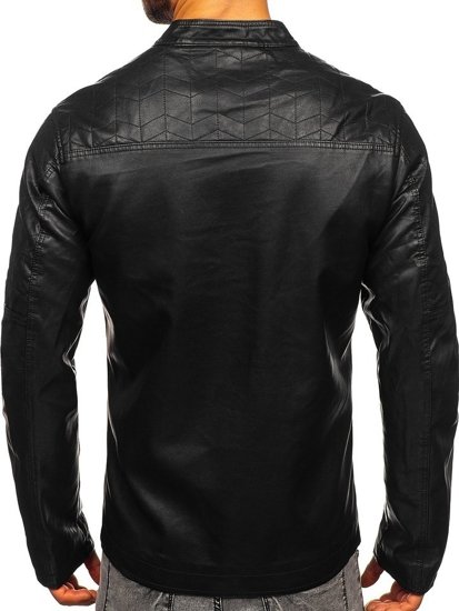 Куртка чоловіча шкіряна чорна Bolf 1130