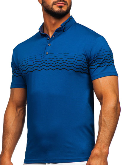 Синя футболка поло чоловіча Denley 192432