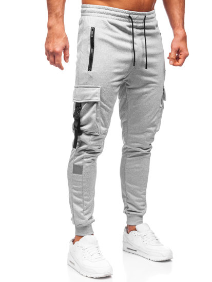 Сірі чоловічі штани джоггери-карго Bolf HS7046