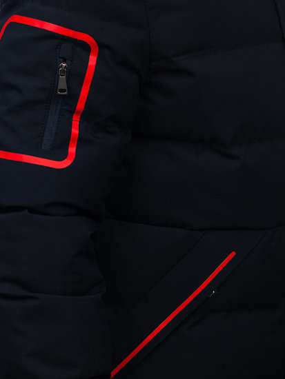 Темно-синя чоловіча зимова стьобана куртка Bolf 79M1503
