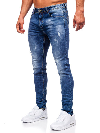 Темно-сині чоловічі джинсові штани slim fit Bolf KX718A