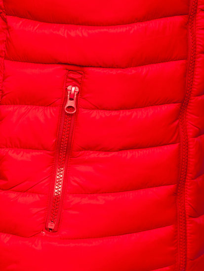 Темно-червона жіноча демісезонна стьобана куртка Bolf 1141